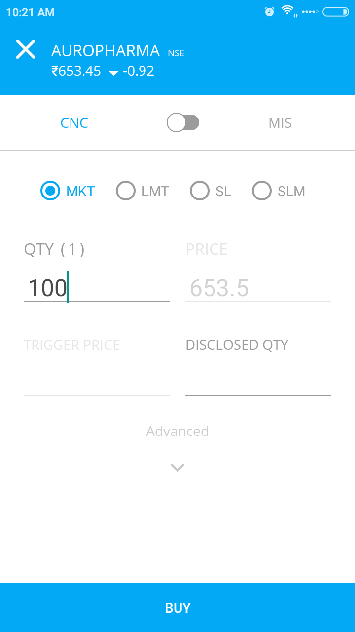 zerodha kite app buy